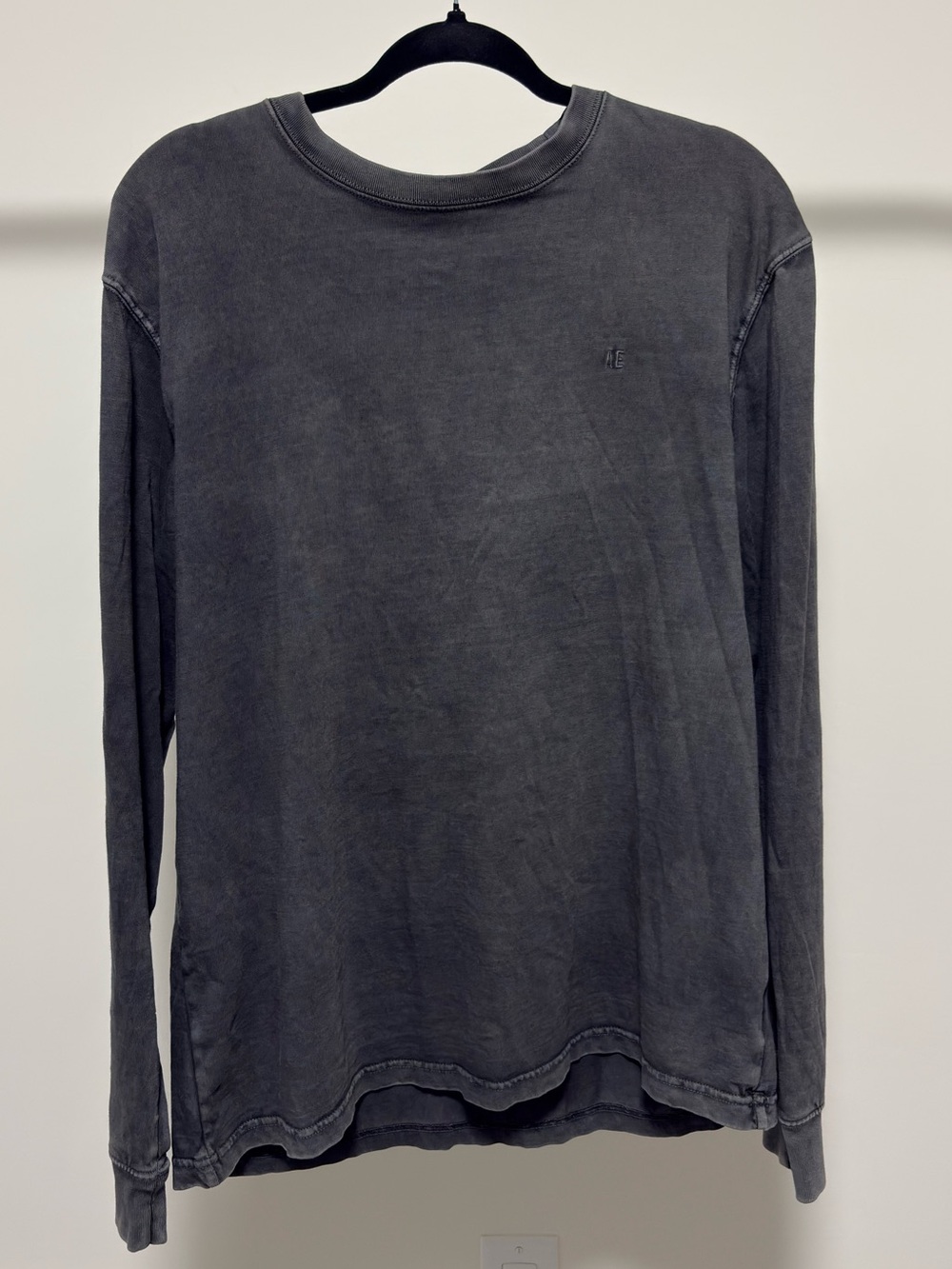 American Eagle Washed Black Long Sleeve Tee